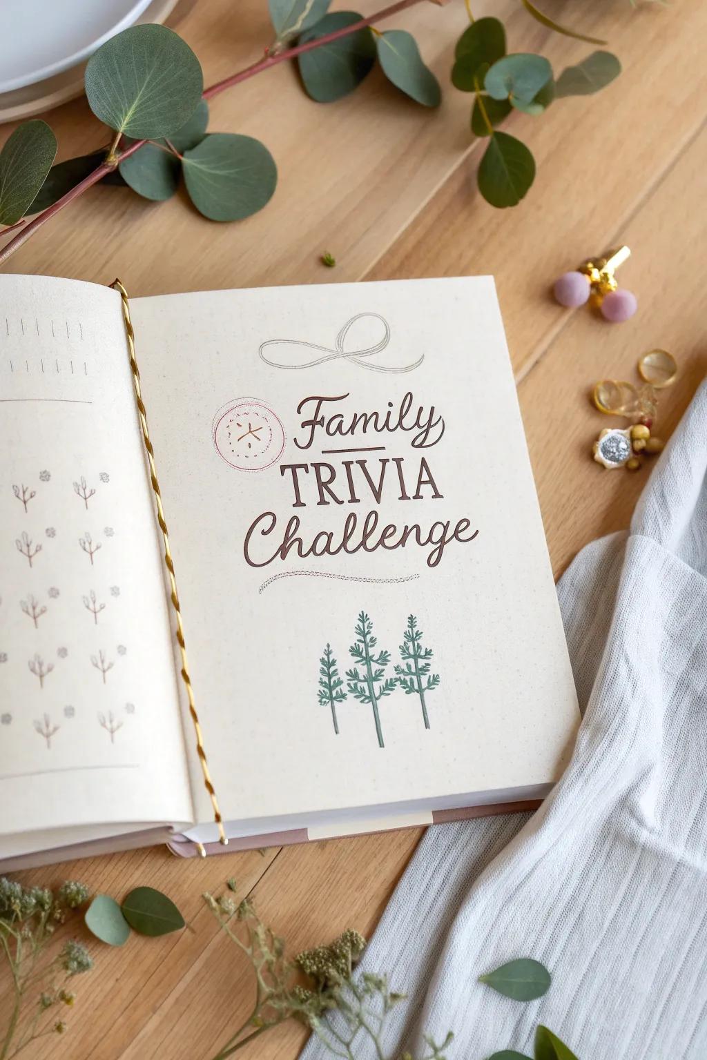 Challenge your family with a beautifully crafted trivia booklet—where memories meet artistry.
