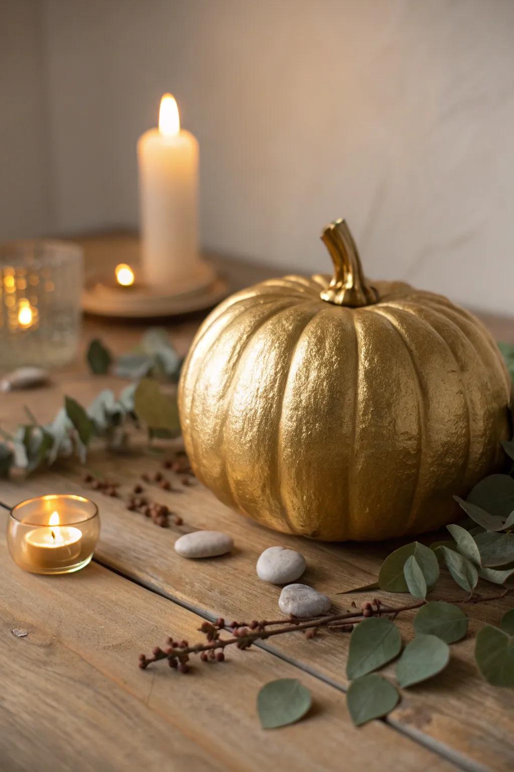 Transform your space with a metallic masterpiece that glimmers in the glow of candlelight. #PumpkinPerfection #ScandiBoho