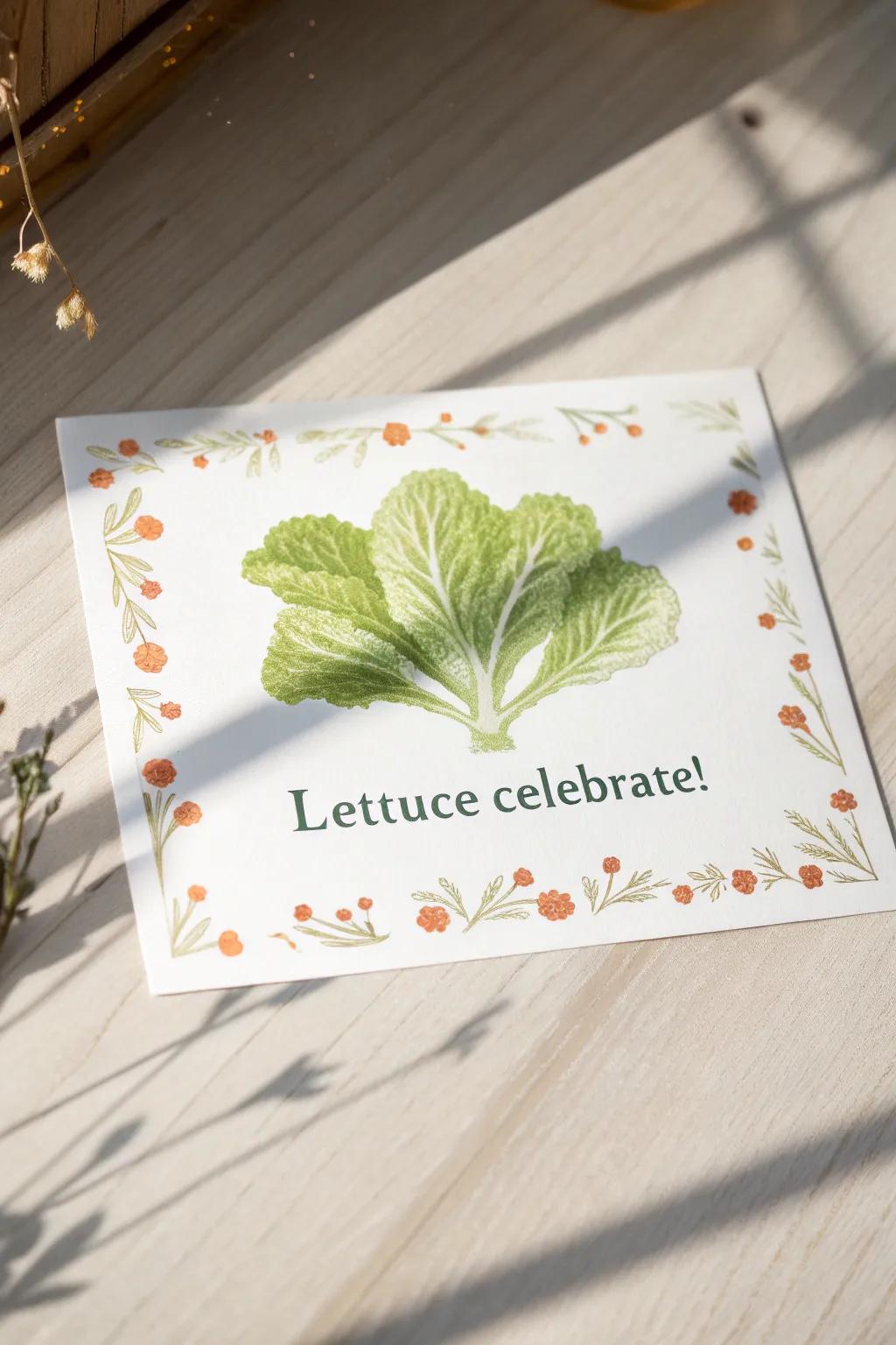 Celebrate with a green twist! This pun-tastic plant card brings humor and freshness to any birthday.