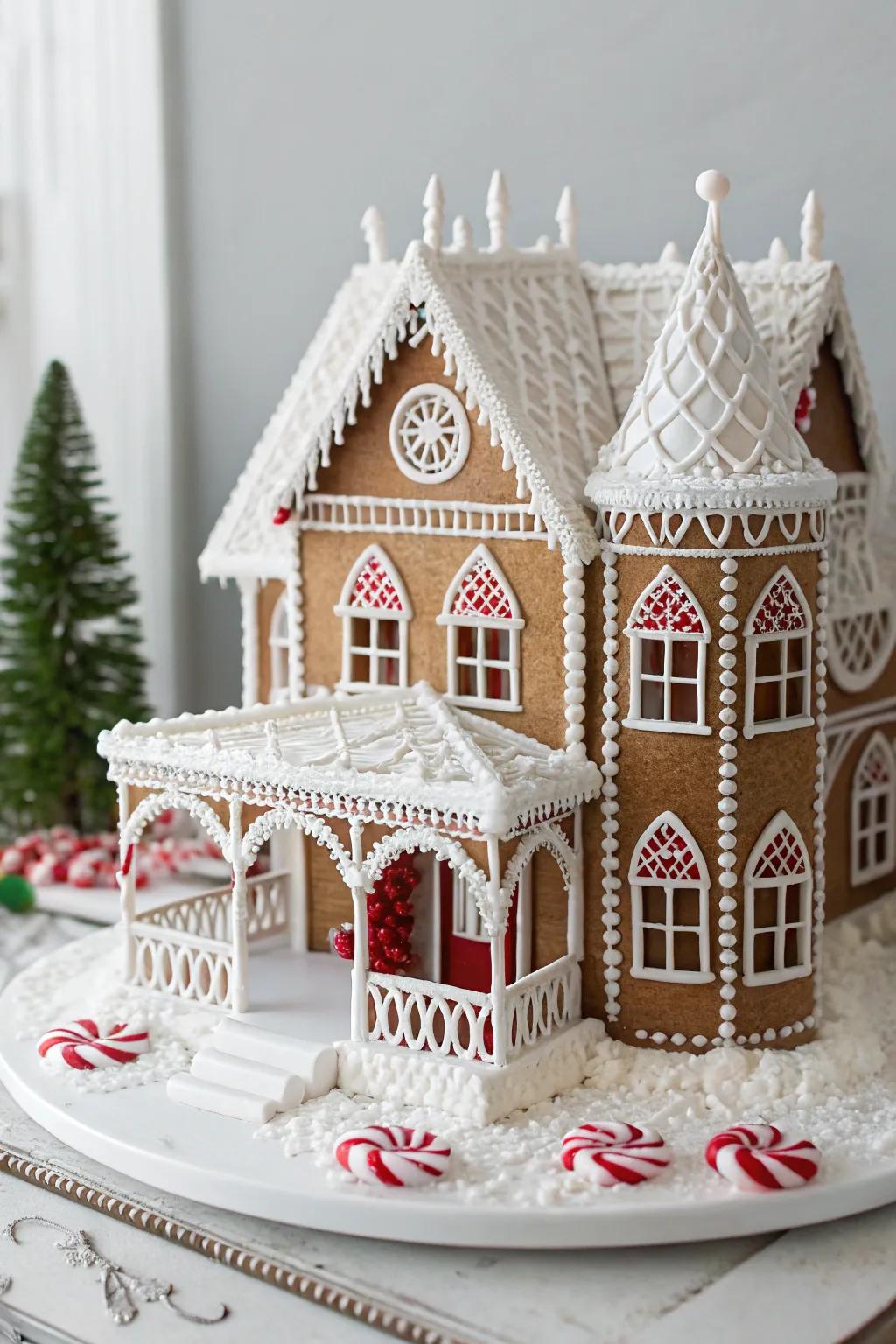 Elegance in gingerbread: A Victorian masterpiece with a sweet twist.