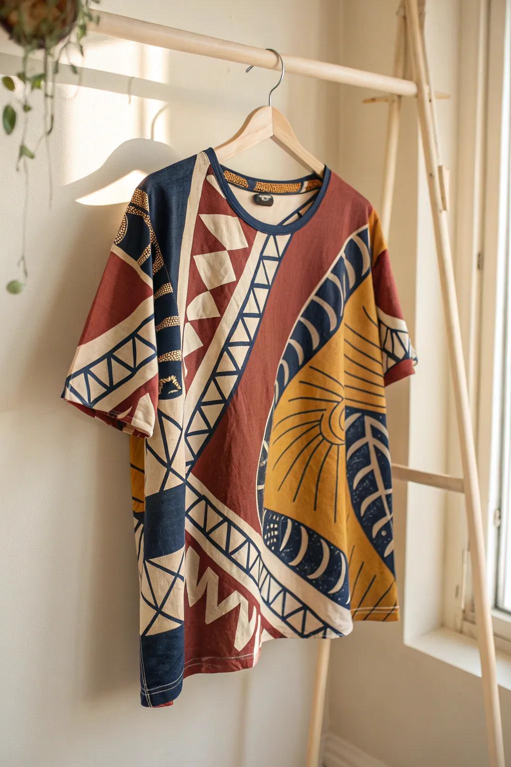 Turn your graduation shirt into a masterpiece with bold geometric patterns that blend Scandinavian minimalism with Boho charm.