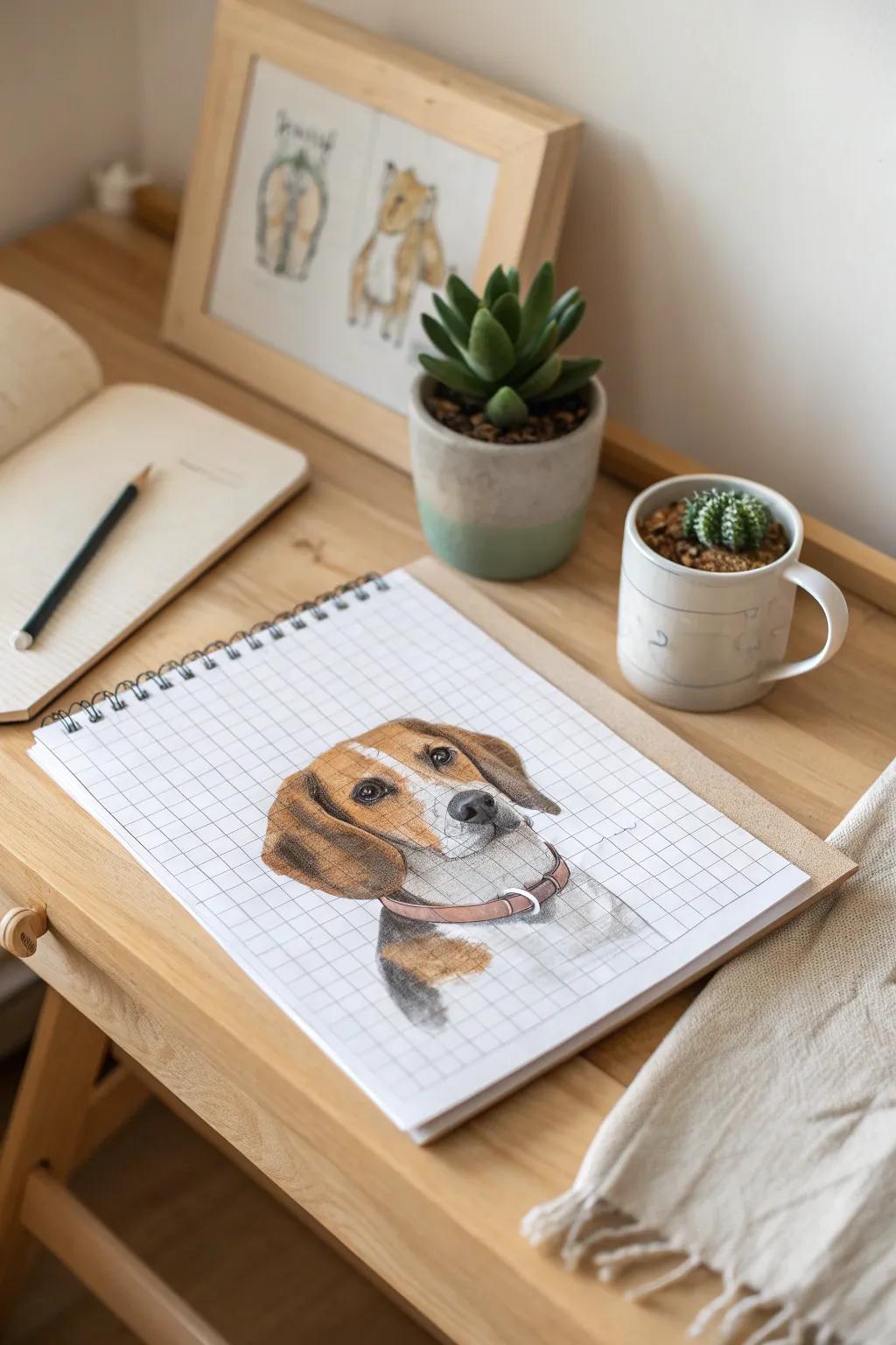 Capture hearts with personalized hand-drawn grid art, the perfect blend of simplicity and creativity.