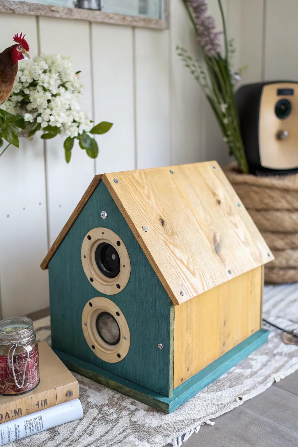 Transform vintage charm into a cozy nest with repurposed speaker boxes. A perfect blend of minimalist elegance and boho flair!