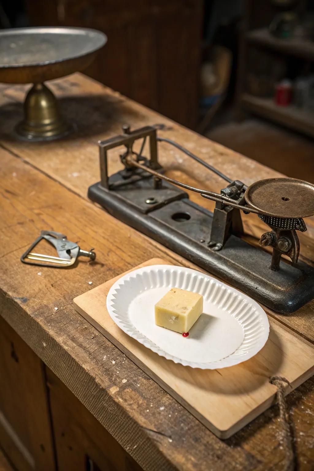 Ingenious simplicity: A handcrafted balance trap ready to outsmart any mouse.