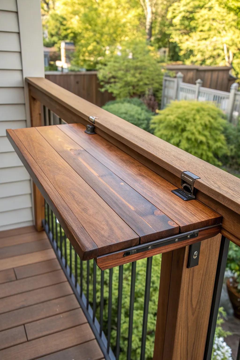 Elevate your outdoor space with this sleek, fold-down bar top—perfect for any spontaneous gathering.