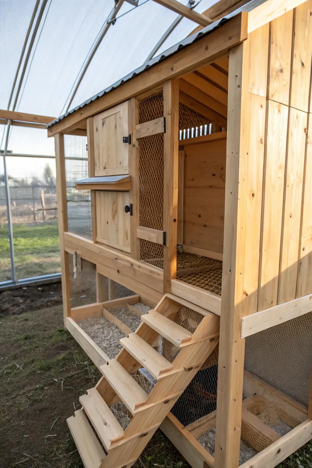 Elevate your coop game with stylish vertical roosting bars – where craftsmanship meets functionality!