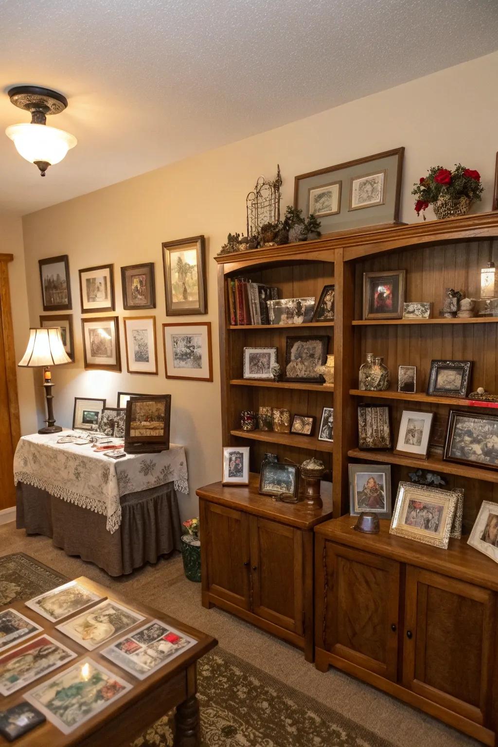 Room personalized with cherished family mementos.