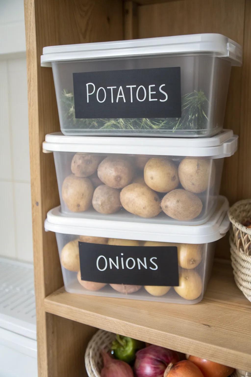 Chalkboard labels provide a personal touch and practical organization.