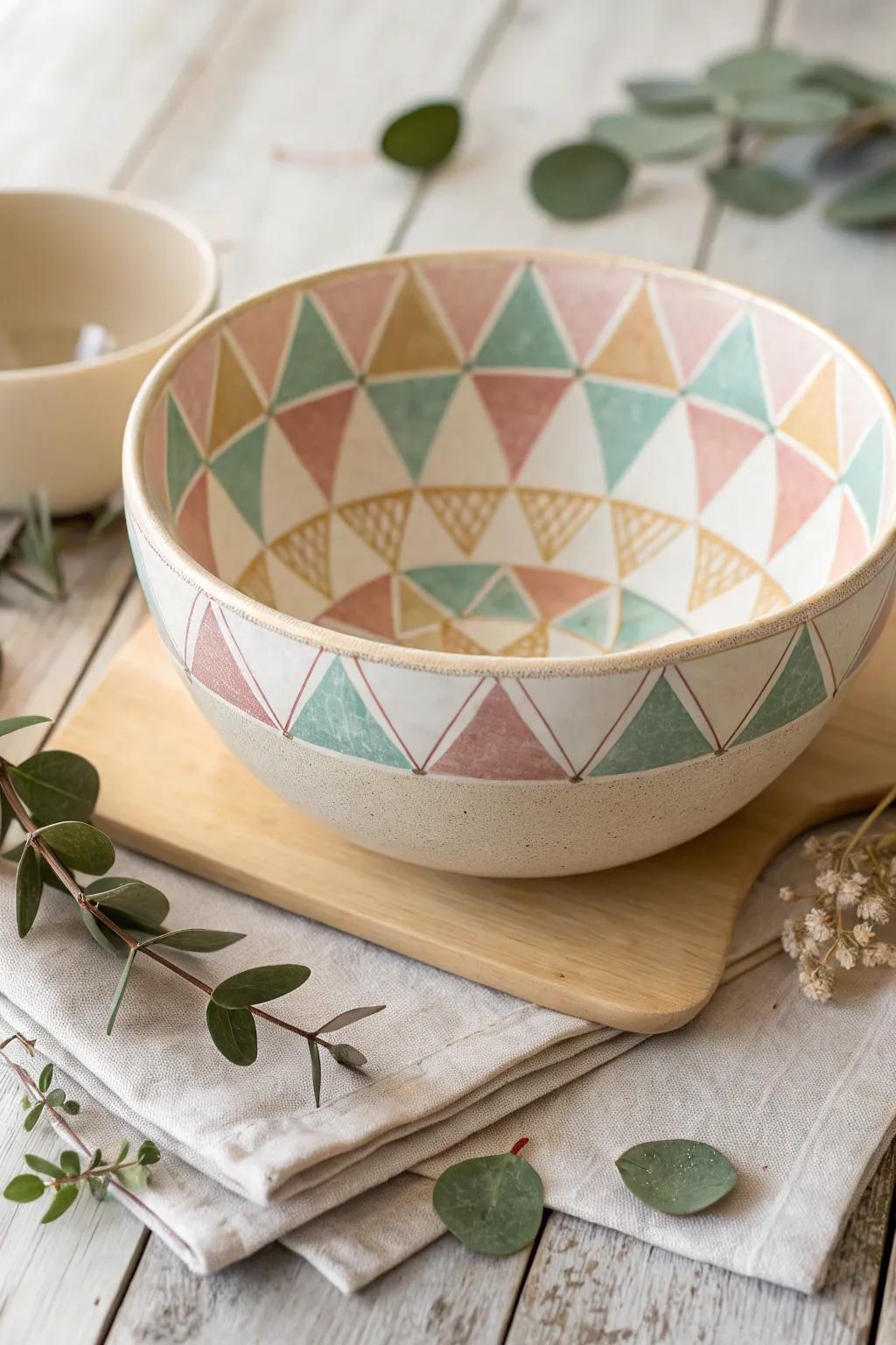 Elevate your ice cream experience with chic geometric patterns that blend Scandinavian simplicity with Boho charm.