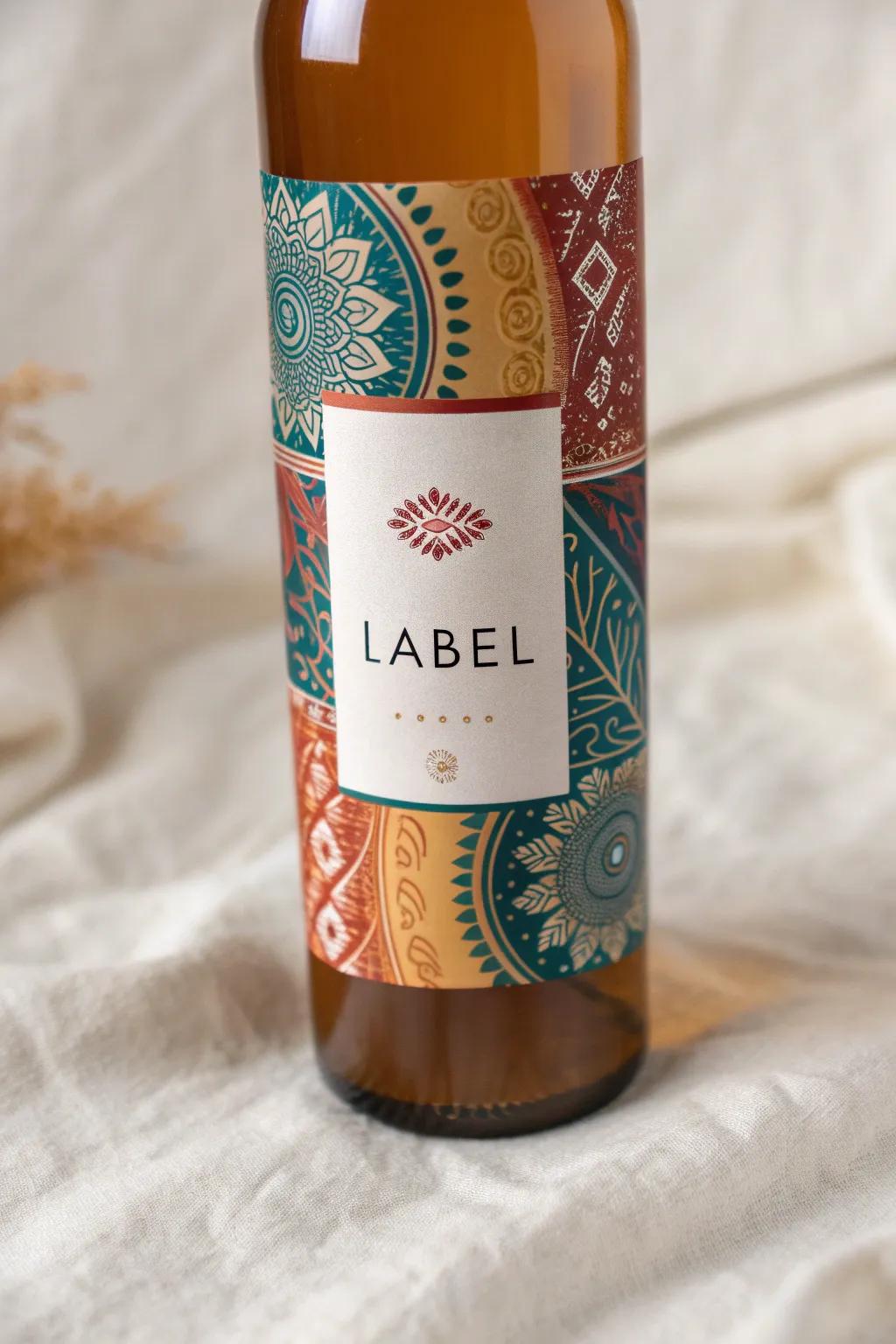 Elevate your product with a label that speaks volumes through vibrant colors and minimalist elegance.