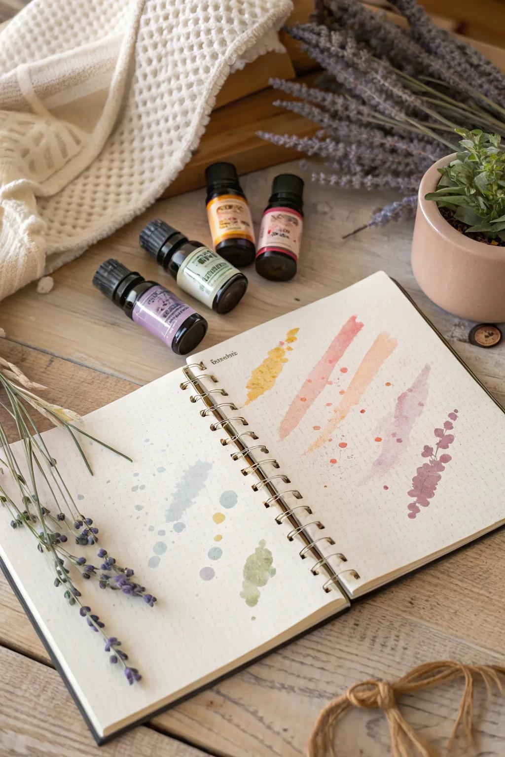 Awaken your creativity with sensory sketchbook pages—where sight meets scent in perfect harmony.