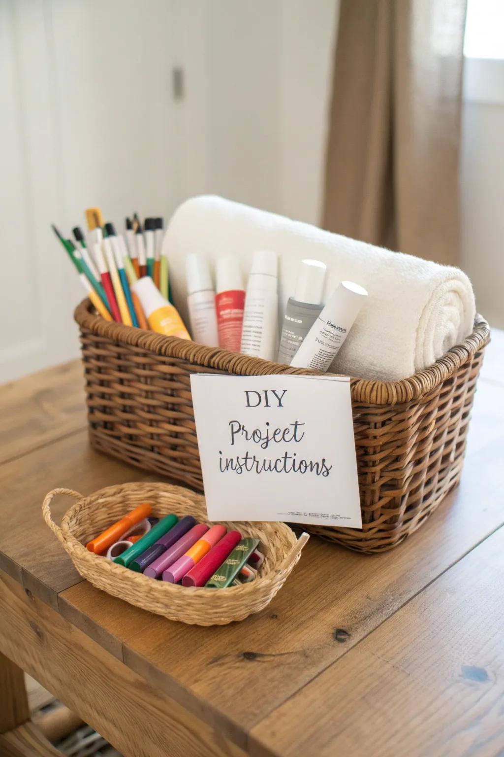 Unleash your creativity with this art-inspired basket, perfect for crafting your own masterpiece!