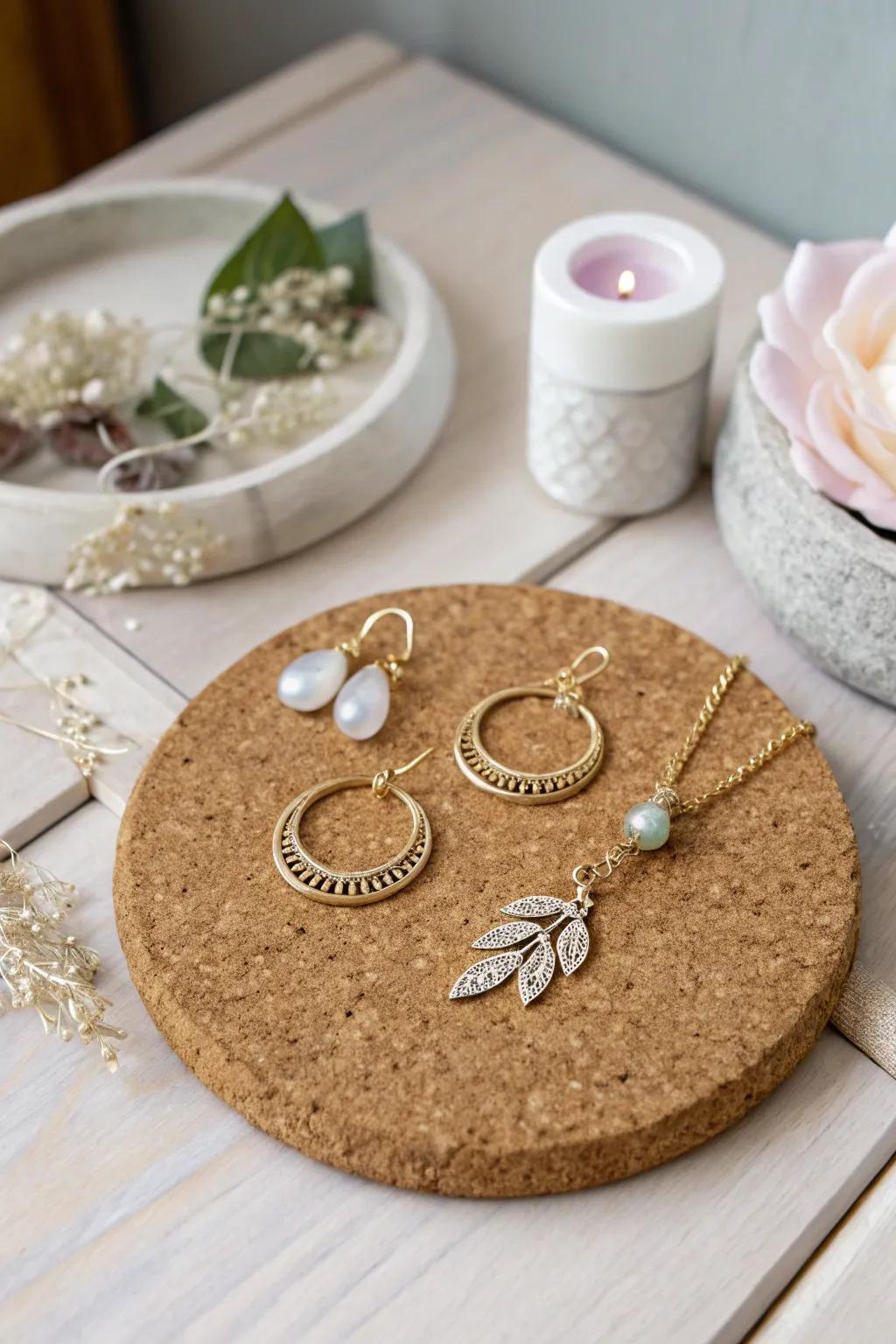 Elevate your table setting with DIY jewelry coasters for a touch of handcrafted elegance.