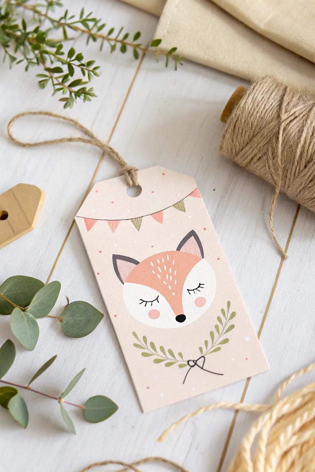 Add a touch of whimsy and personal flair to your gifts with these delightful kawaii fox face tags!