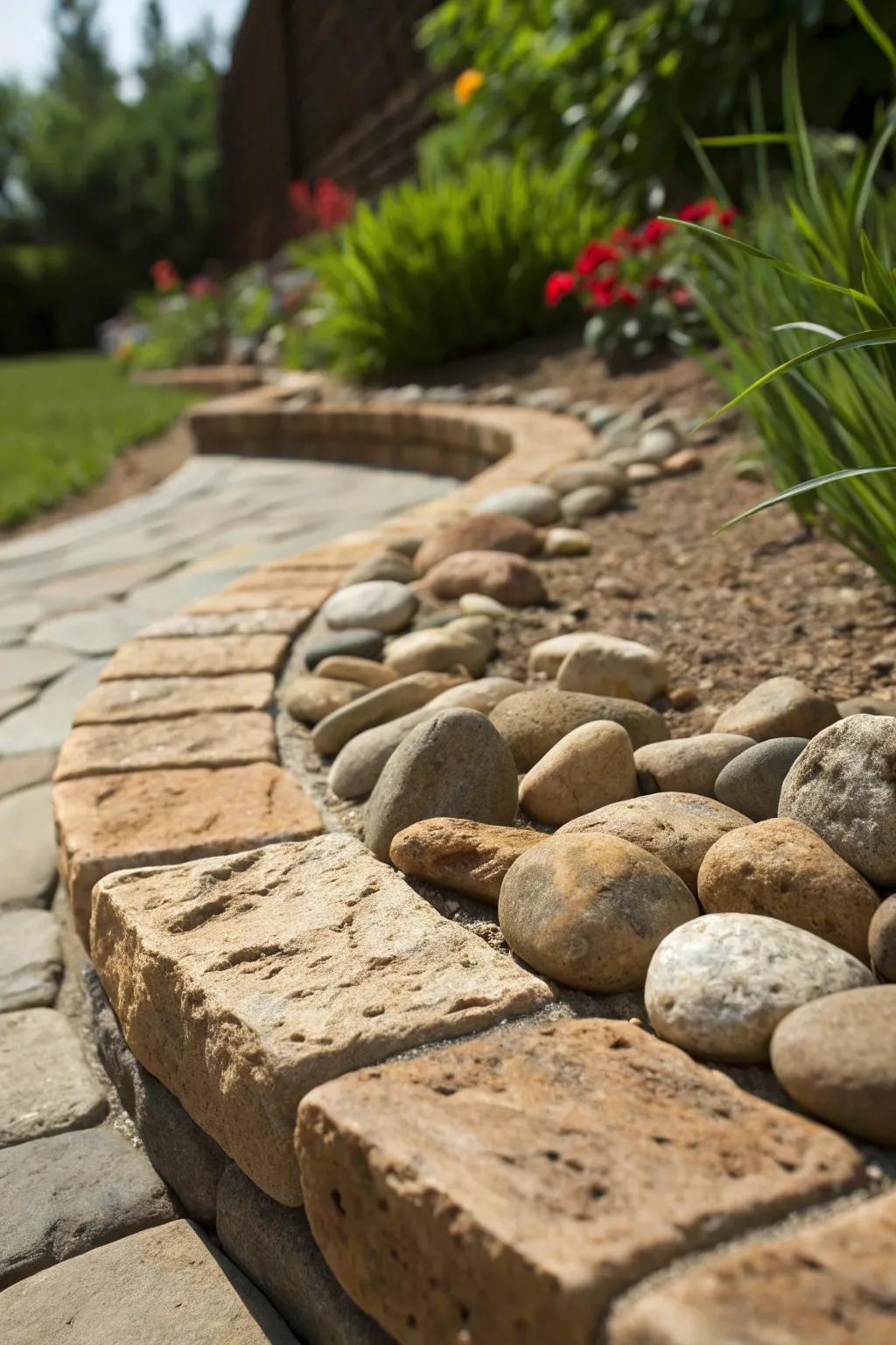 Elevate your garden's charm with handcrafted natural stone edging.