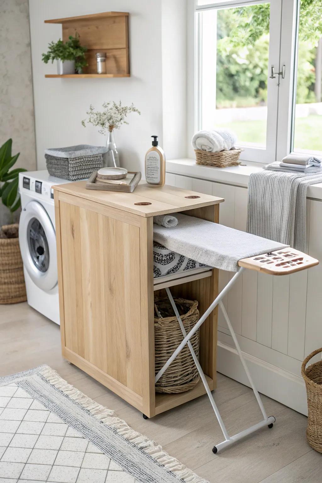 Elevate your laundry space with a sleek, slide-out ironing board—where functionality meets minimalist elegance!