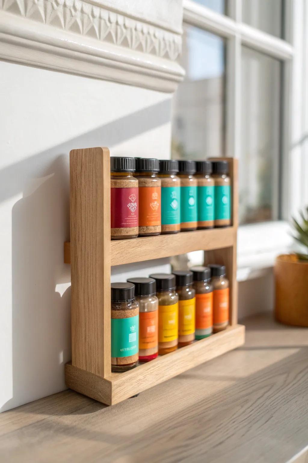 Transform your spice rack into a chic medicine organizer—where simplicity meets striking style!