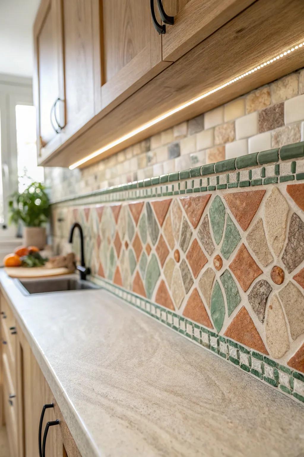 Elevate your kitchen elegance with a mosaic backsplash masterpiece.
