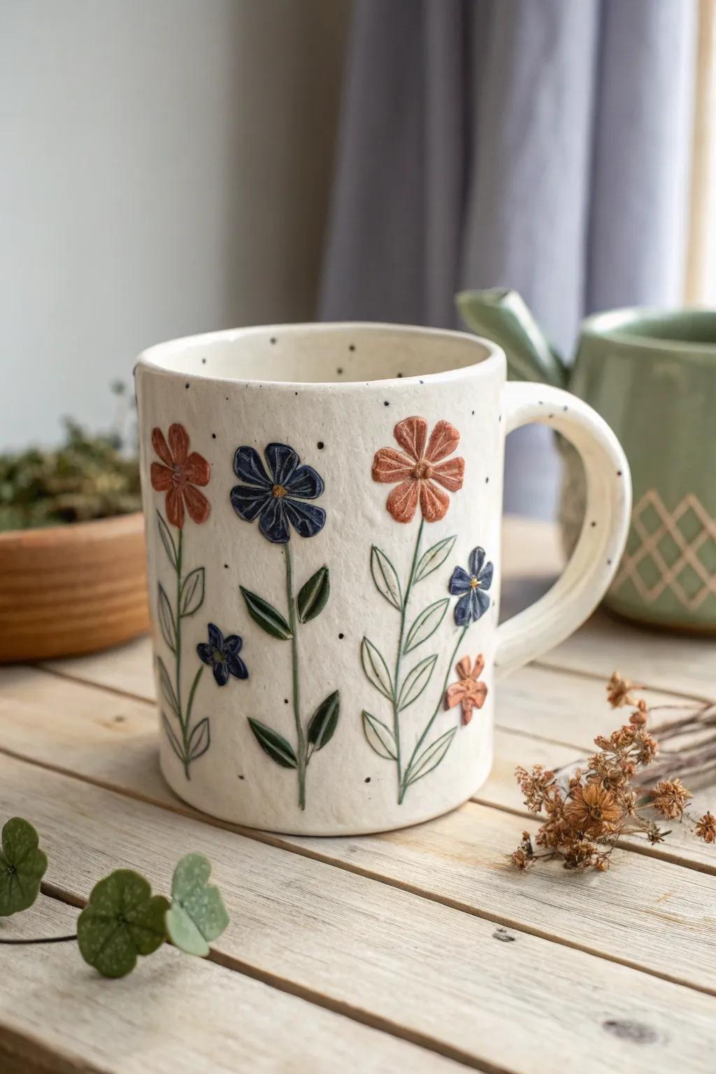 Elevate your morning ritual with sculpted clay accents—where artistry meets everyday elegance.