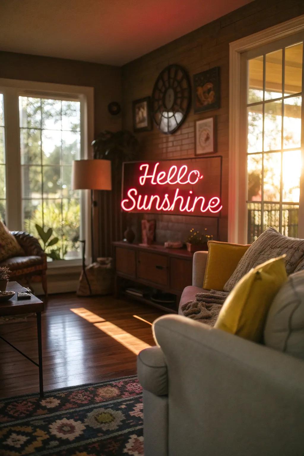 Seasonal neon signs bring a fresh vibe to home decor.