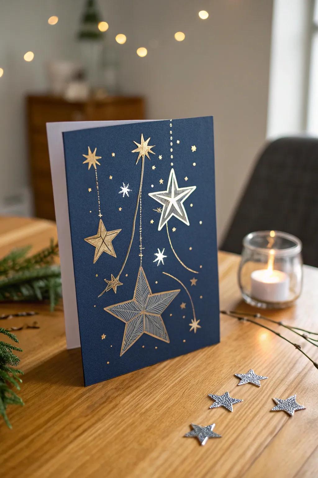 Dream big this New Year with a starry night card that captures the magic of your aspirations.