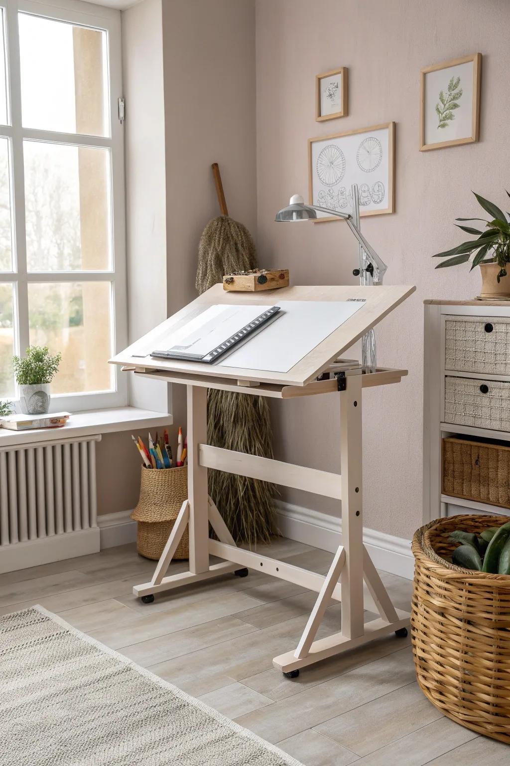 Elevate your creativity with an adjustable craft table that combines simplicity and elegance for every project.