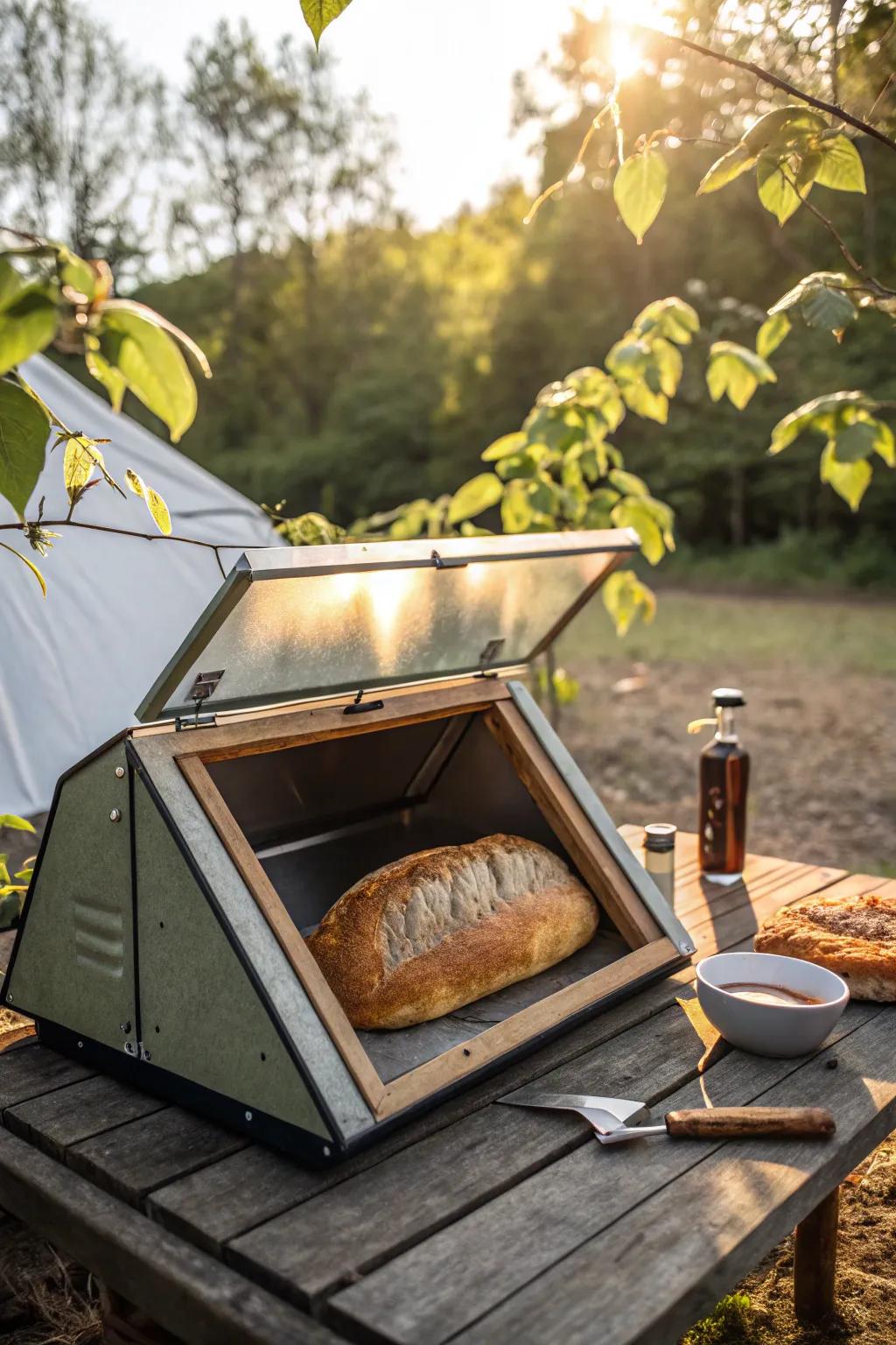 Harness the sun's power with style: bake your bread effortlessly in this chic solar oven.