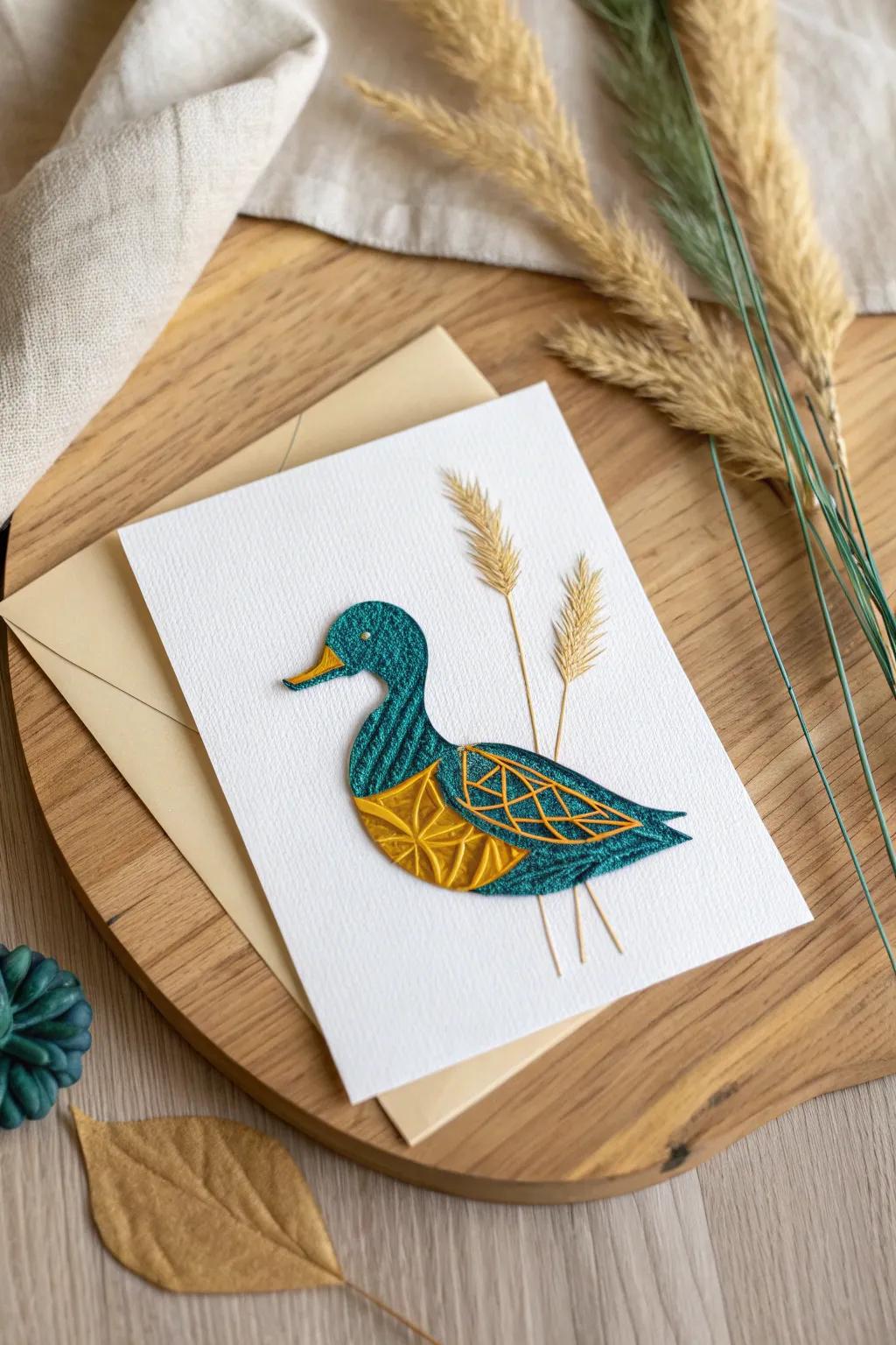 Send your love with a touch of art: personalized duck cards that speak from the heart.