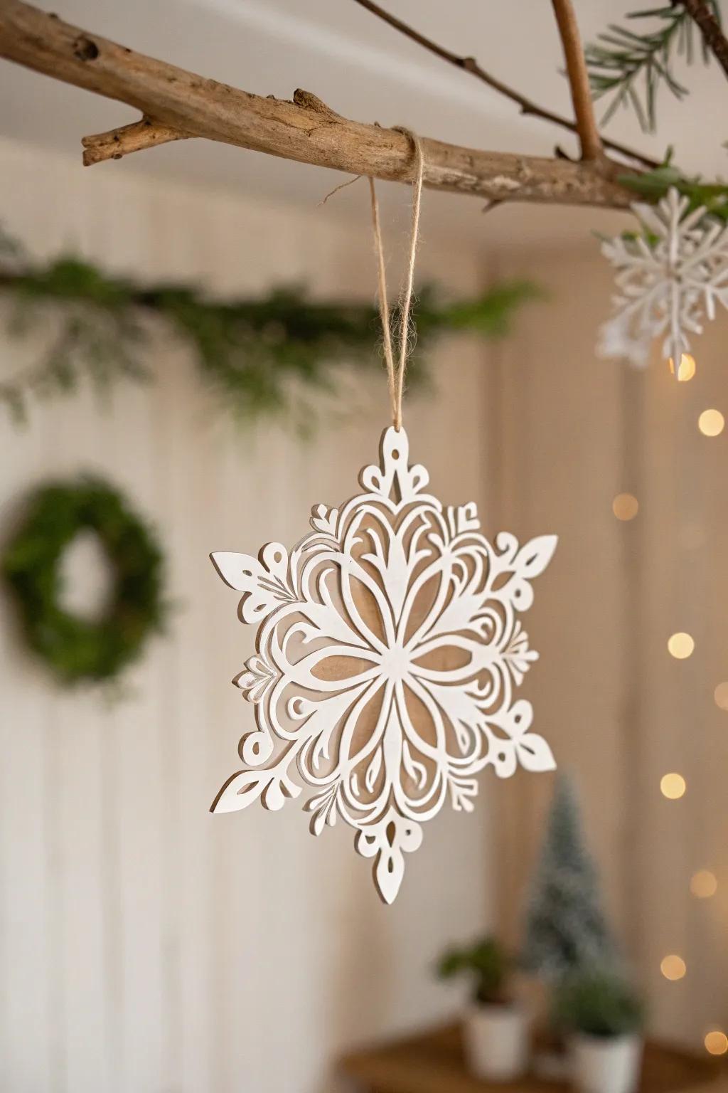 Add a touch of handmade elegance to your holiday decor with these charming snowflake ornaments.