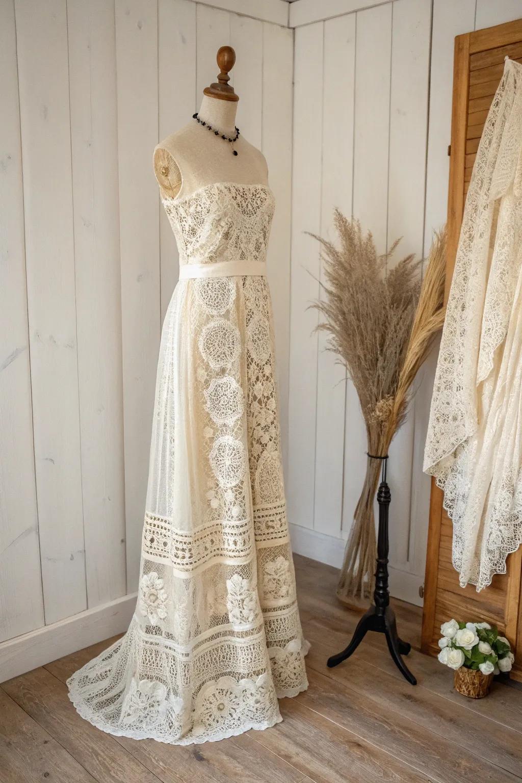 Transform nostalgia into elegance with eco-friendly lace creations. 🌿✨ #RecycledFashion #VintageLace