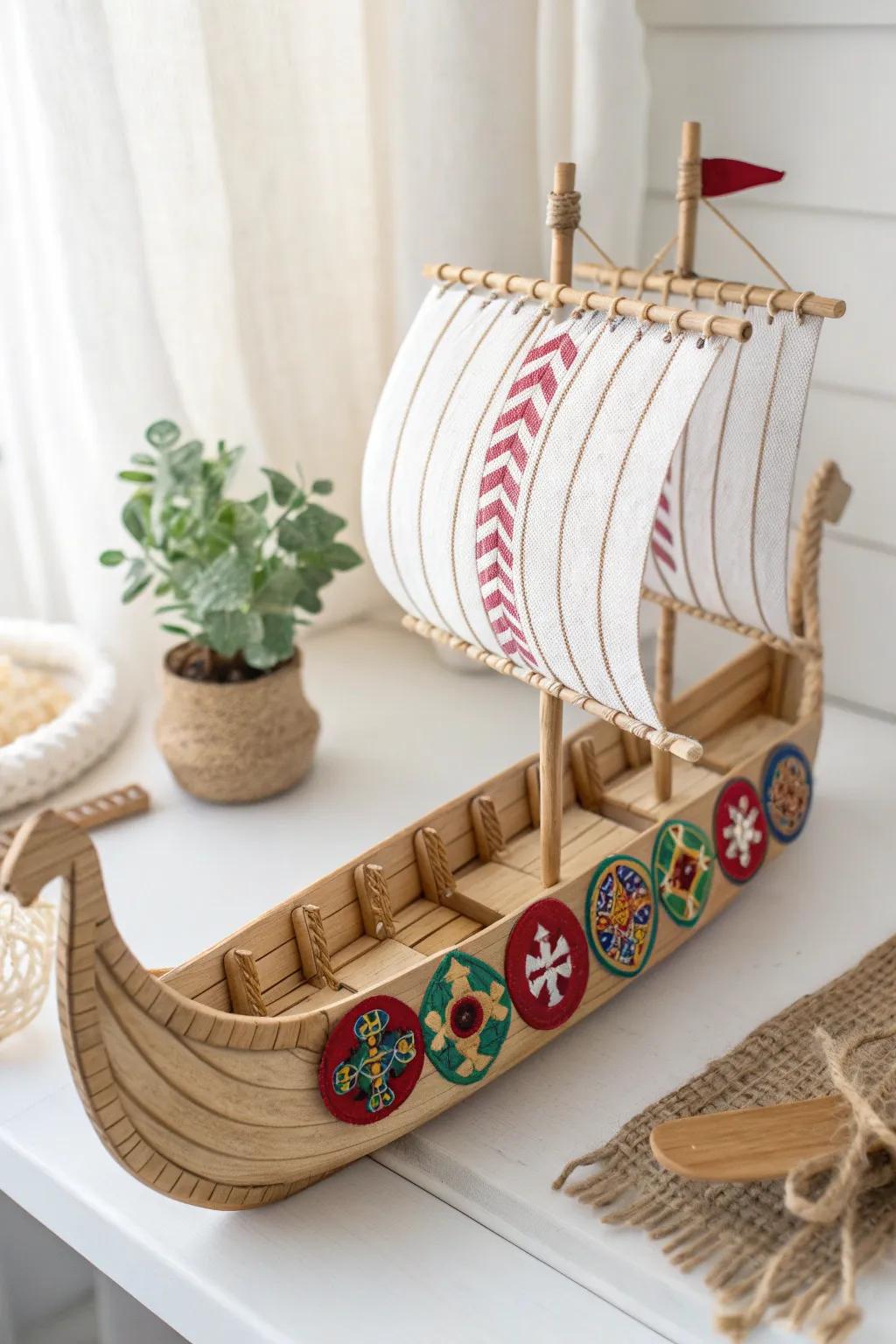 Sail into creativity with this charming popsicle stick Viking ship! Perfect for little explorers and craft lovers alike. 🛶✨ #DIYVikingShip #CraftWithSticks