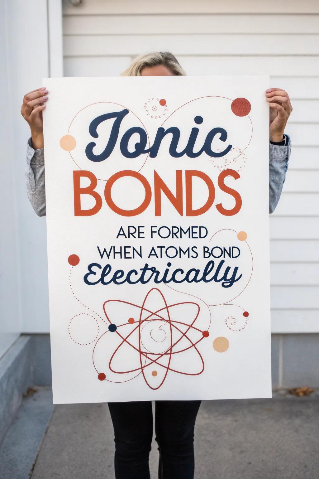 Clever science puns meet minimalist design for a poster that’s both educational and visually striking.