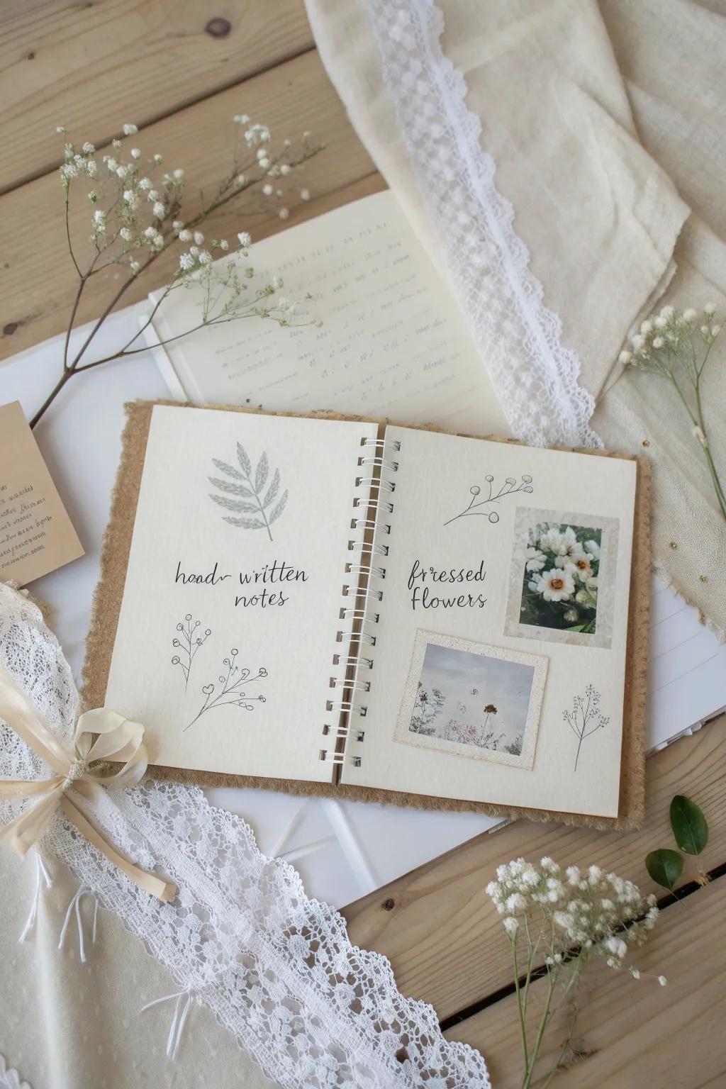 Embrace elegance with a monochrome scrapbook that lets your memories shine.