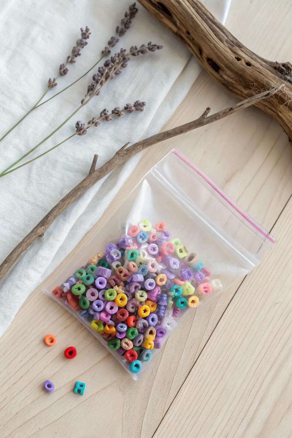 Embark on an Alphabet Adventure: Learning meets play with this vibrant sensory bag.