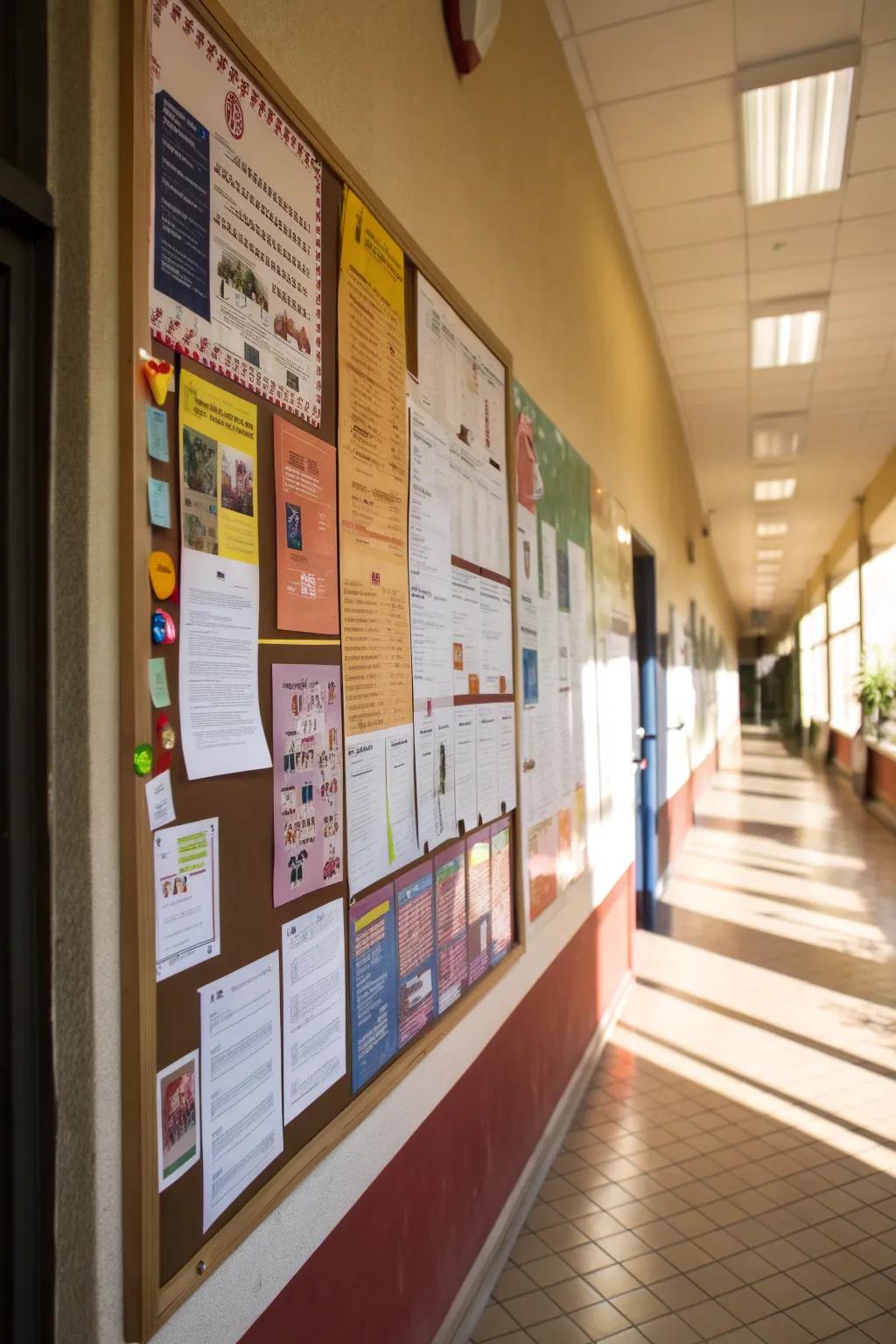 A community events calendar board encouraging team participation in local activities.