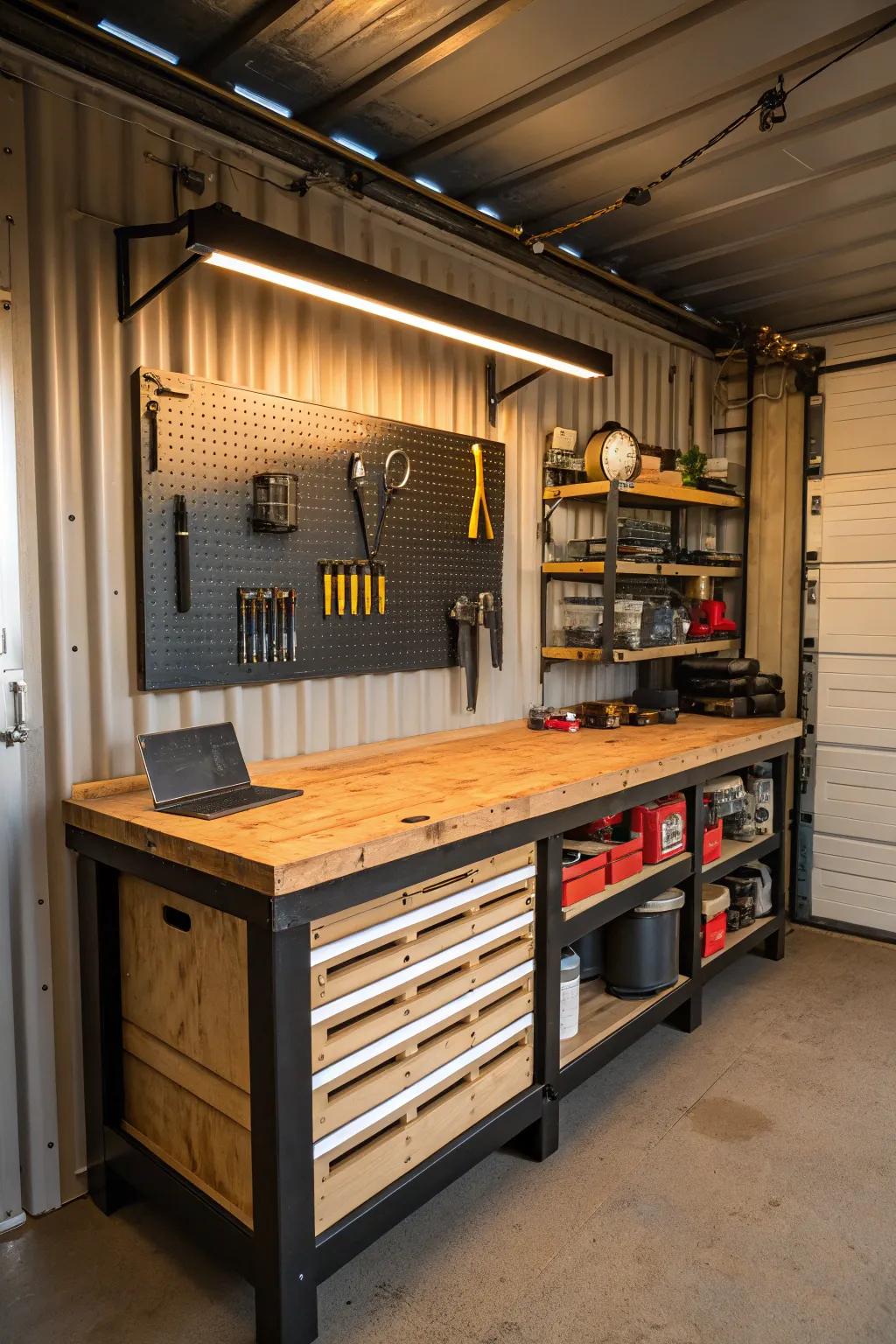 Transform your shipping container into the ultimate workshop and storage haven.