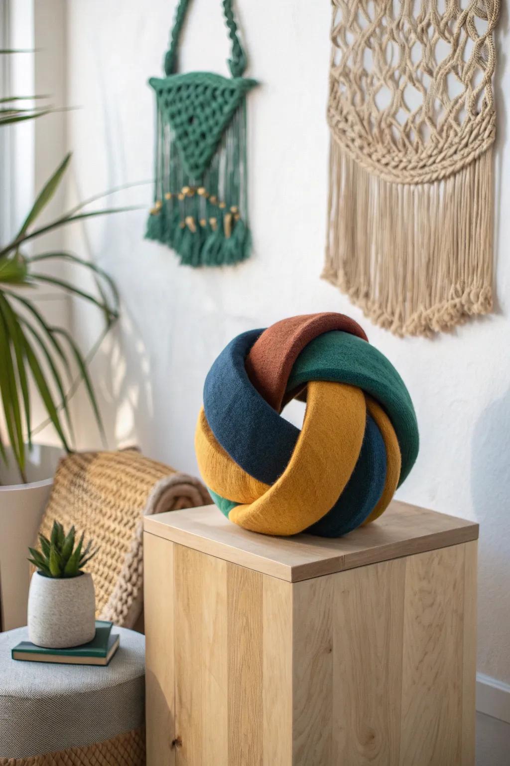 Breathe new life into old fabrics with eco-friendly soft sculptures that marry sustainability with striking Scandinavian design.