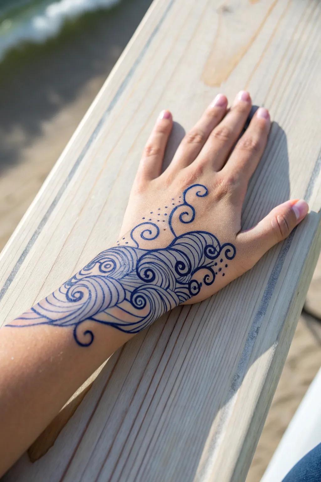 Embrace the calming rhythm of the ocean with elegant wave patterns—craftsmanship meets serenity. 🌊✨