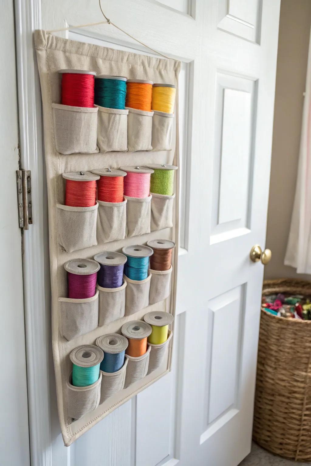Transform your shoe organizer into a vibrant thread haven with a touch of minimalist charm!