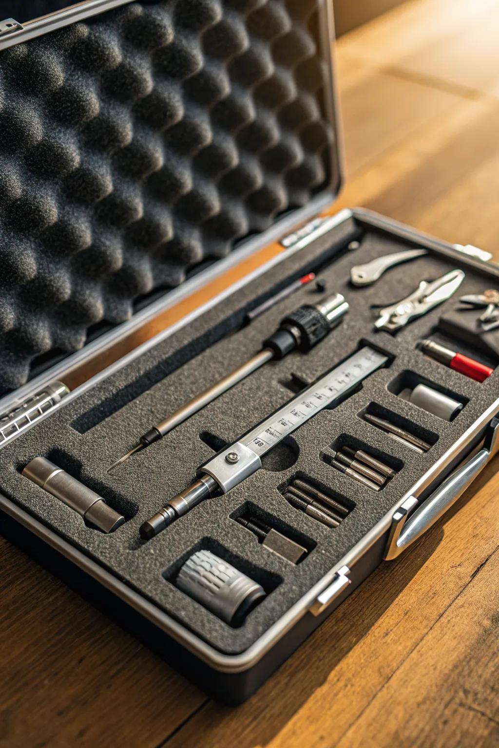 Master the art of tool organization with custom foam cutouts for a perfect fit.