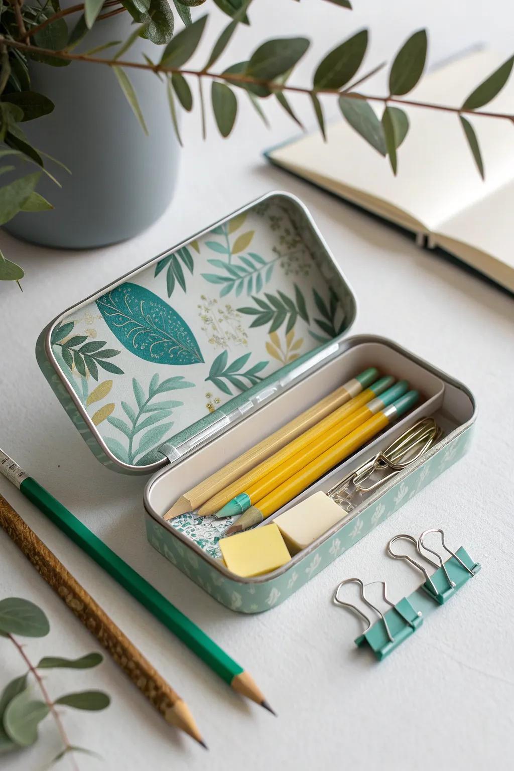 Transforming everyday mint tins into chic survival kits for school - where functionality meets Scandinavian elegance.