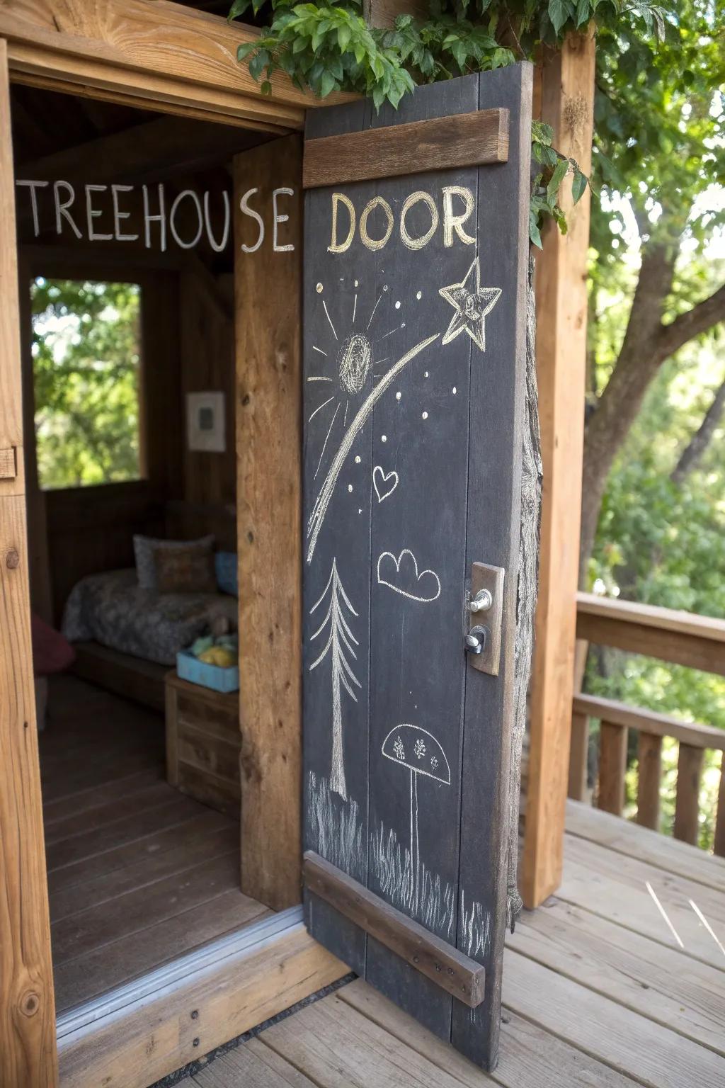 Unlock creativity with a chalkboard door - where every message finds its place.