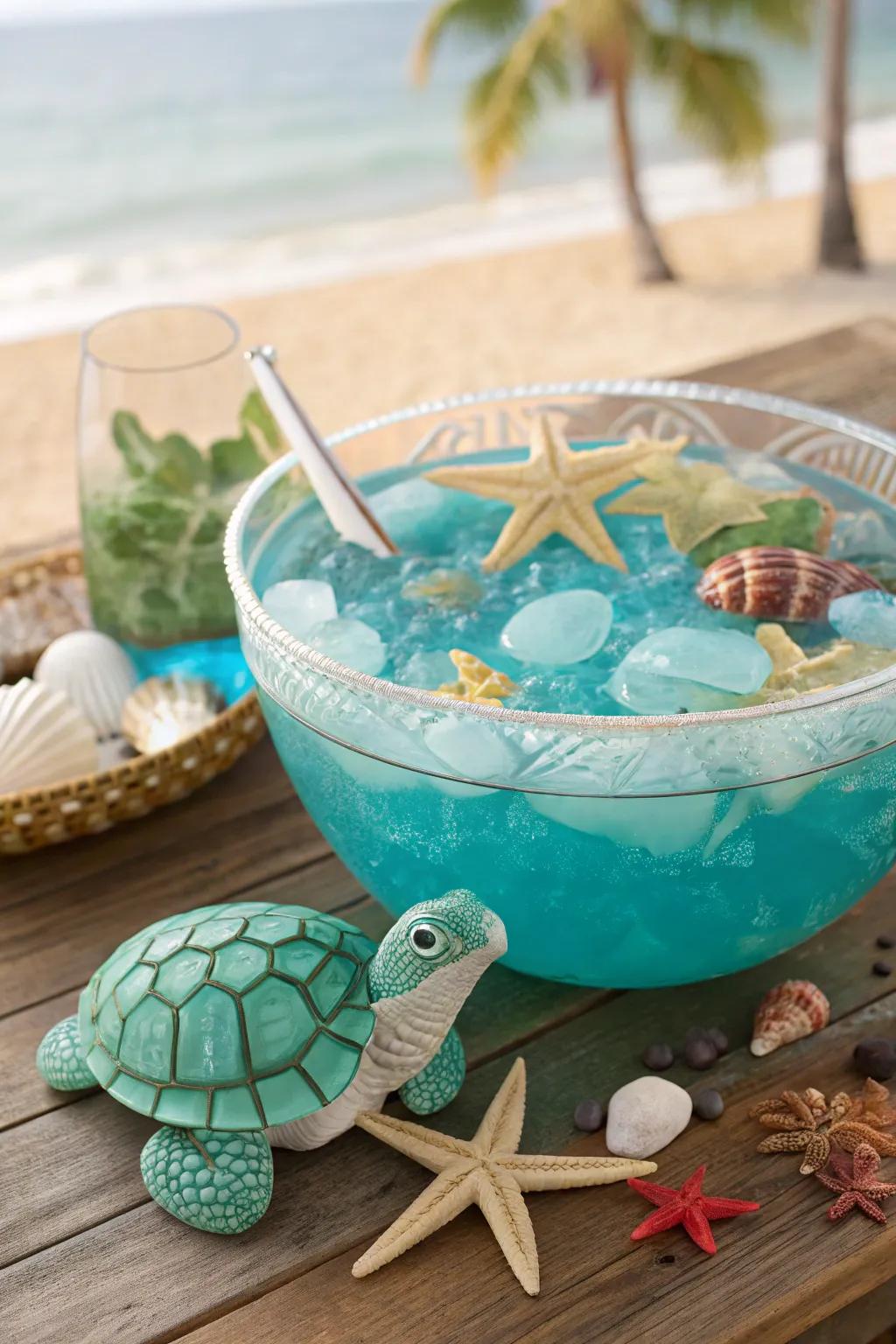 A refreshing ocean-themed punch to quench your guests' thirst.