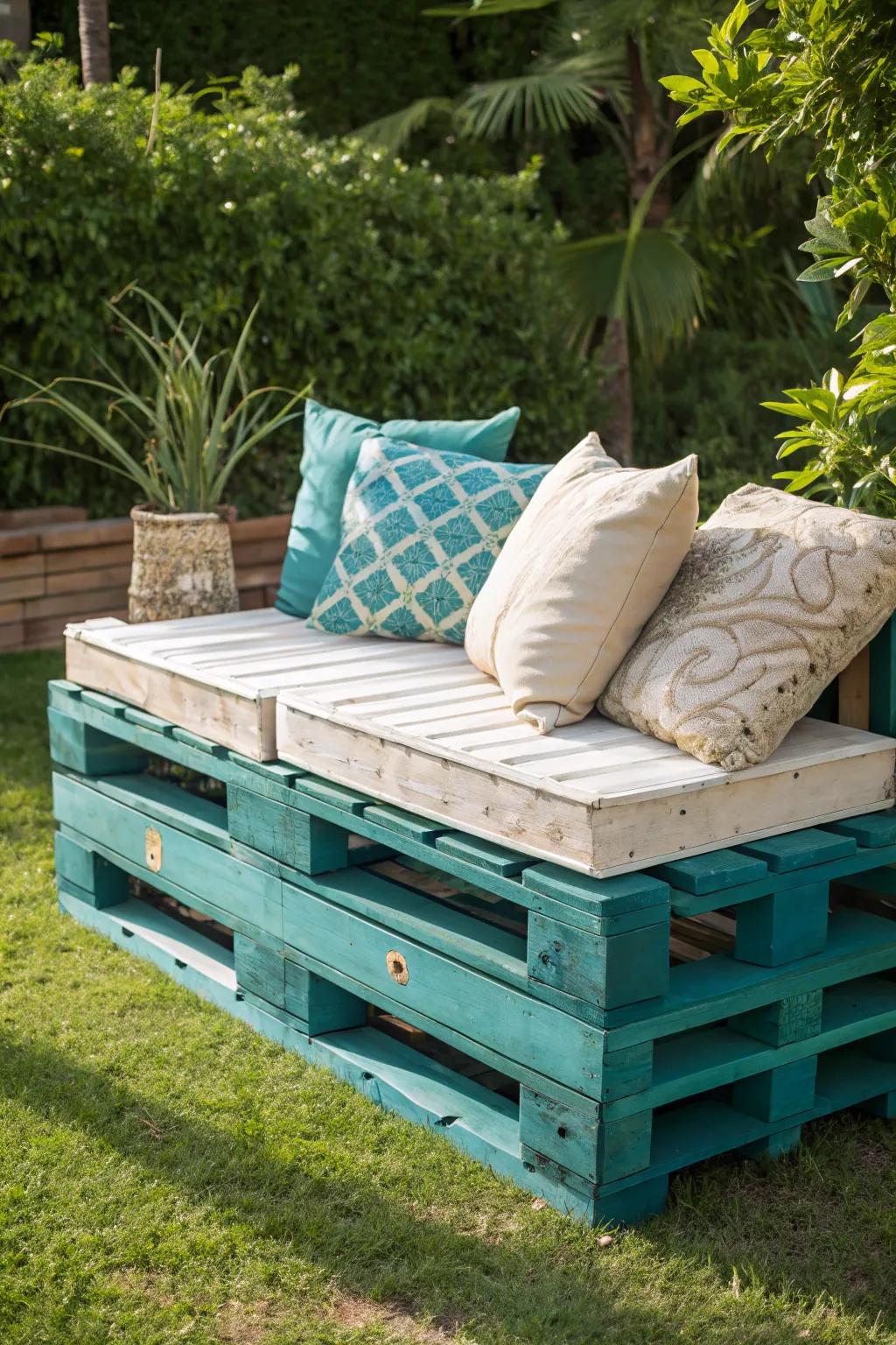 Transform your garden with chic pallet seating—where minimalist design meets boho flair!