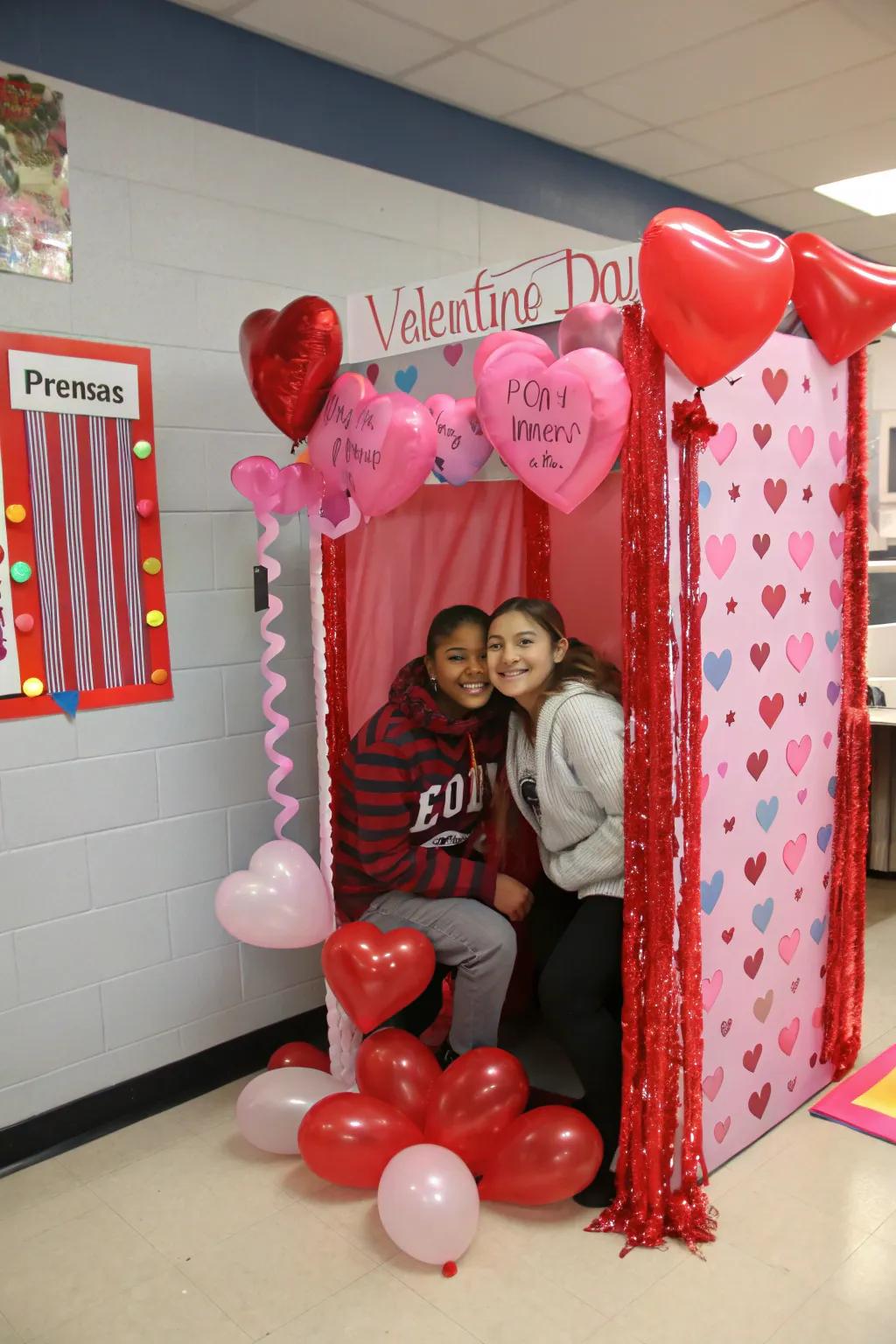 Capture the fun with a Valentine's Day themed photo booth.