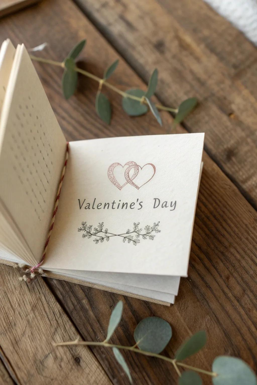 Craft a love story in every page – a minimalist Valentine's Day card that speaks from the heart.