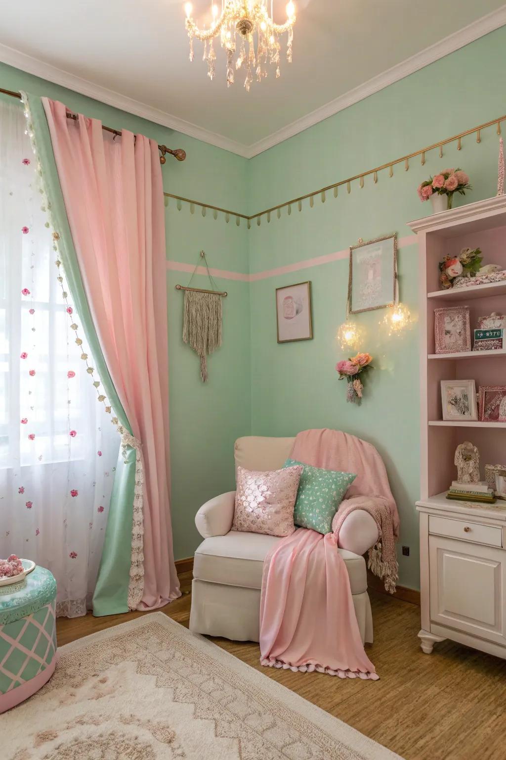 Classic colors evoke vintage serenity.