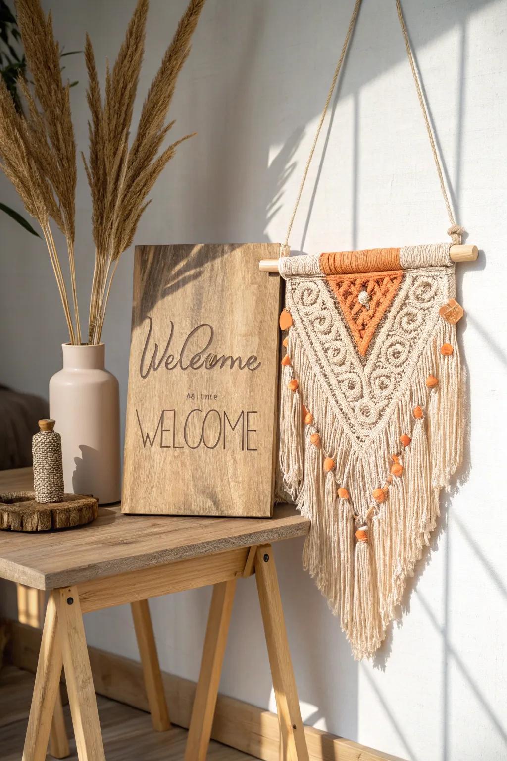 Welcome with Style: Embrace Bohemian Elegance in Your Home Entrance.
