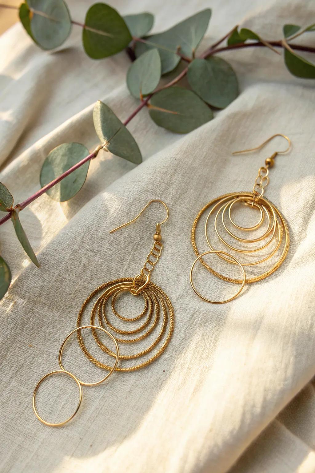 Elevate your style with these stunning layered wire loop earrings – a perfect blend of simplicity and elegance.