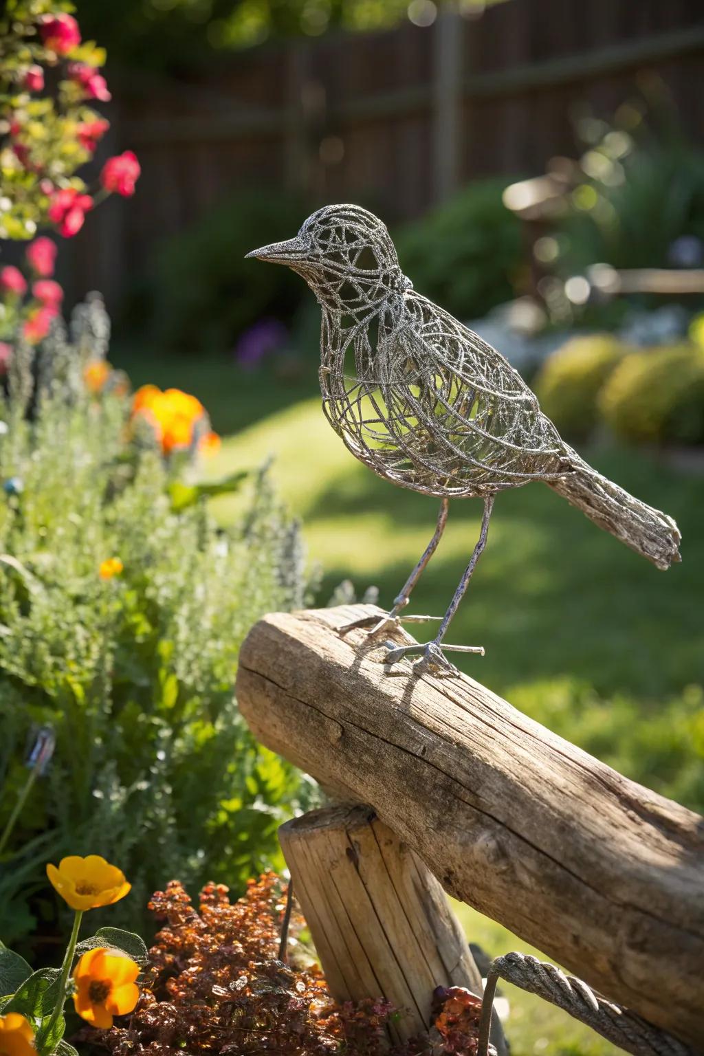 Elevate your garden's allure with the art of wire sculpture.